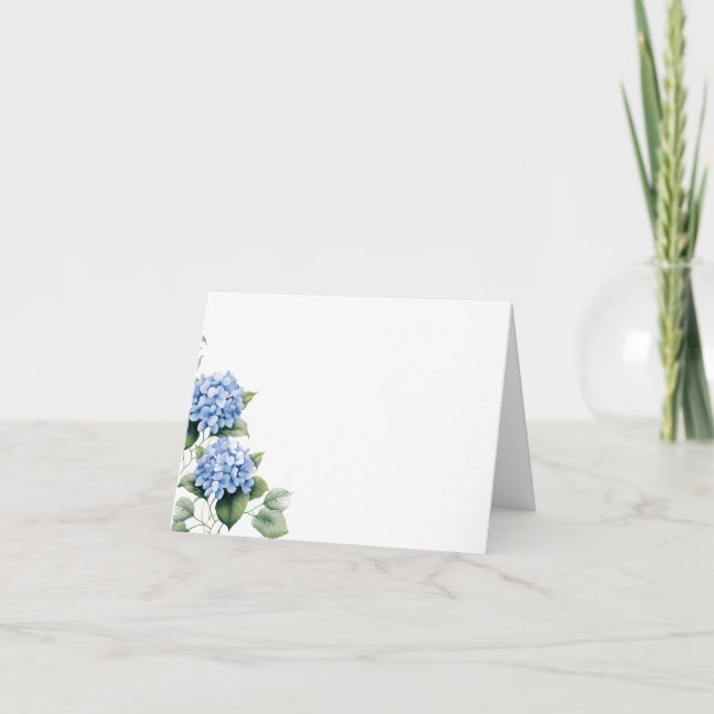 Nom plié Placer carte-bleu hydrangée (Devant)