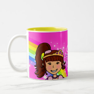 Nom princess girls rainbow rose mug
