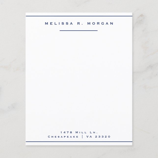 Nom professionnel de la marine Adresse Papier à le (Devant)