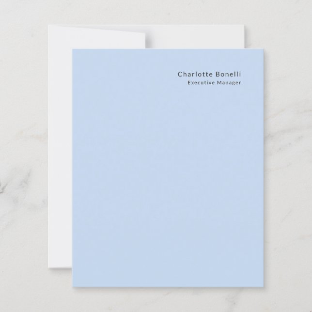 Nom Professionnel Moderne Minimaliste Bleu  (Devant)