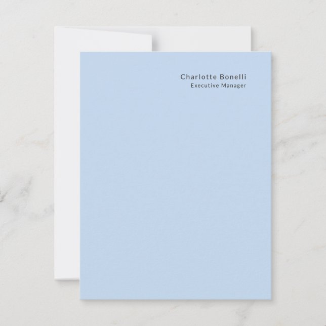 Nom Professionnel Moderne Minimaliste Bleu  (Devant)
