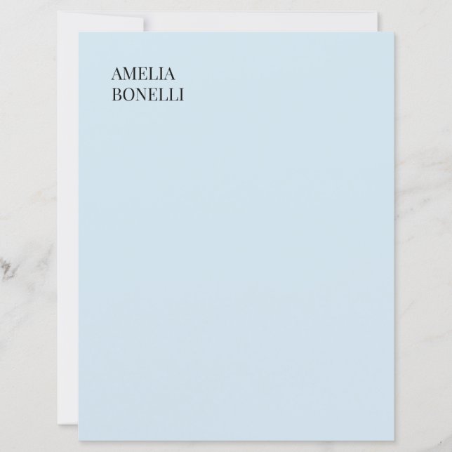 Nom propre Minimaliste Moderne Professionnel Bleu (Devant)