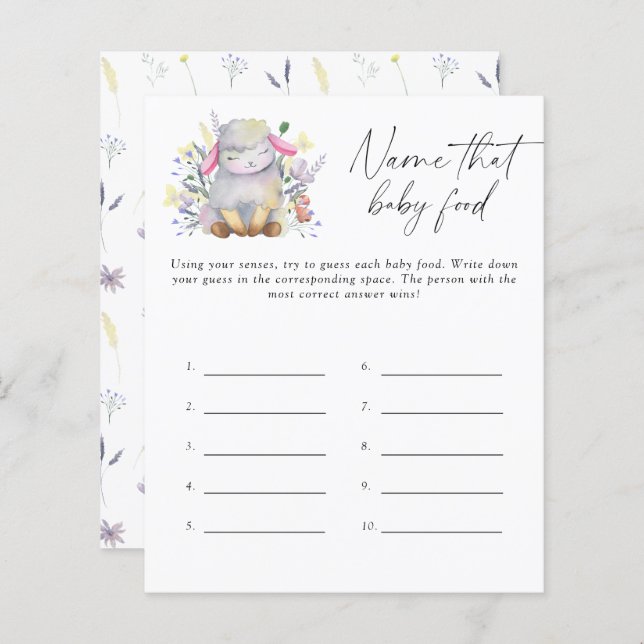 Nom que bébé aliment douche jeu - agneau bébé (Devant / Derrière)