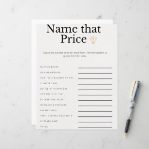 Nom que Prix Fête des mariées Bridal Brunch Jeu