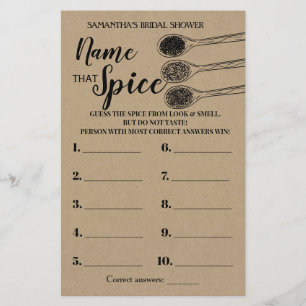 Nom que Spice nuptiale douche jeu anglais espagnol