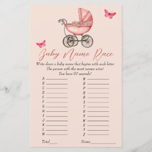 Nom Race Baby Carriage Baby shower Jeu