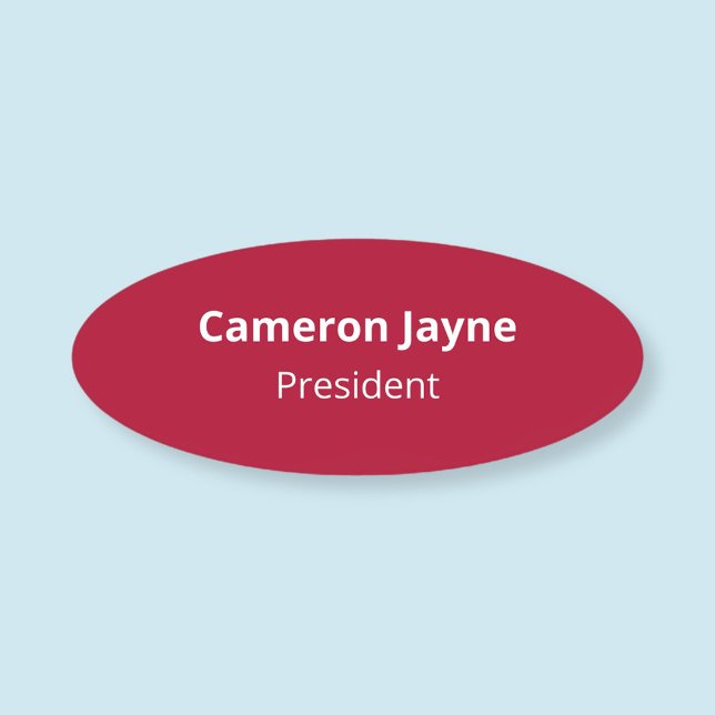 Nom rouge ovale Balise Badge de sécurité Pin ou ma (MISOOK Oval Red Name Tag)