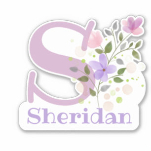 Nom Sheridan avec la lettre S Sticker coupé