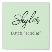 Nom Signification du canevas