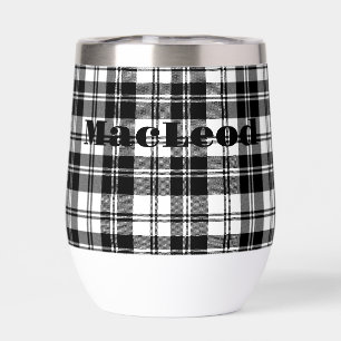 Nom simple du monogramme noir et blanc de Tartan  