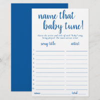 Nom simple que bébé tonde | Carte de jeu bleu fran