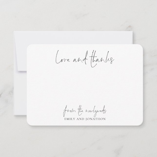 Nom simple Script Mariage nouvel amour Merci (Devant)