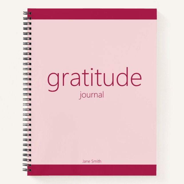 Nom simple sur Journal de Gratitude Rose (Devant)