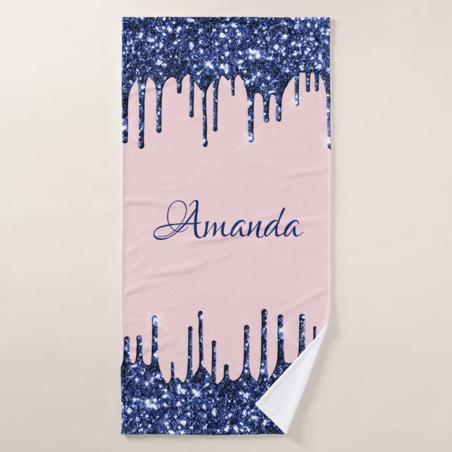 Nom Sparkly Parties scintillant Drivers Rose Blue  (Serviette de bain)