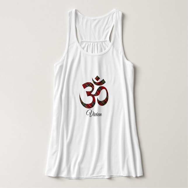 Nom, Stewart Tartan Om Bella+Canvas Yoga Débardeur (Design devant)