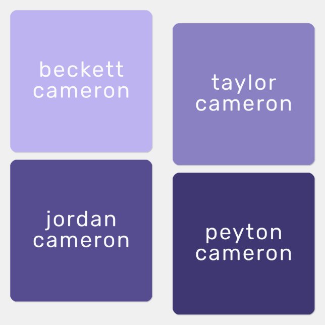 Nom sur Fer pourpre sur Étiquettes de vêtements (Groupe)