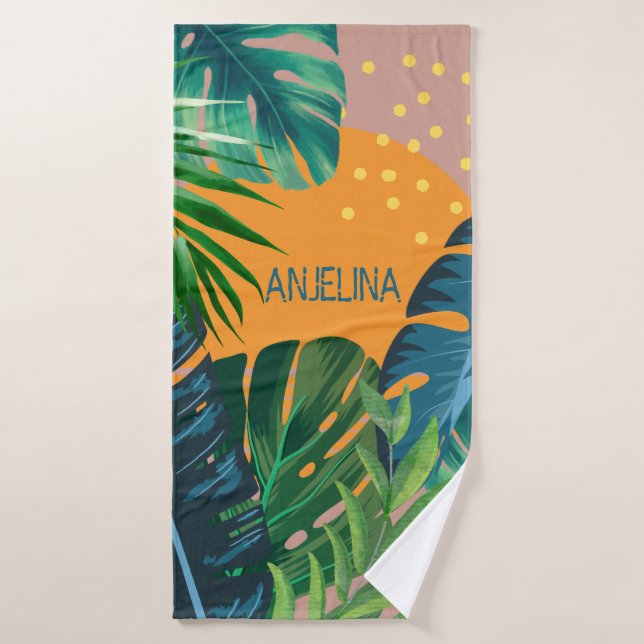 Nom sur mesure Tropical Sunset Vacations Beach (Serviette de bain)