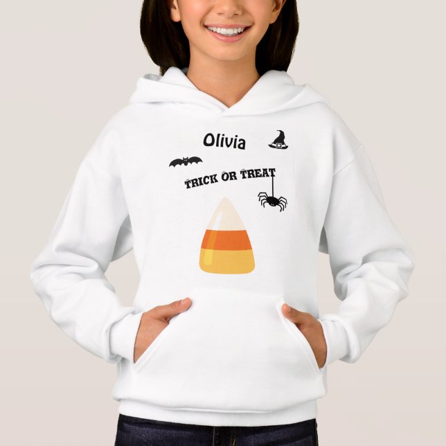 Nom sur sweat à capuche décoré pour enfants pour H (Devant)