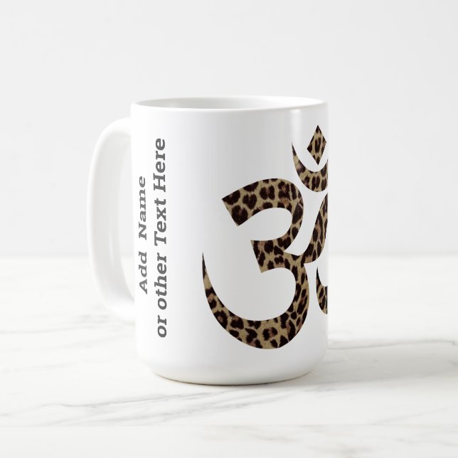 Nom sur Tasse de Café 15oz Symbole Om Impression L (Devant gauche)