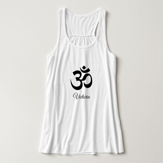 Nom, Symbole Om Noir Bella+Canvas Yoga Débardeur (Design devant)