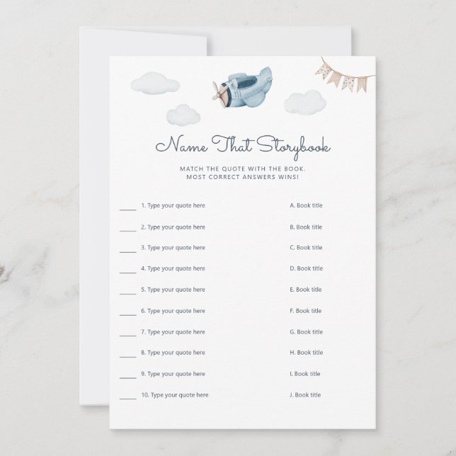 Nom Téléchargeable Cette Carte De Jeu Storybook (Devant)