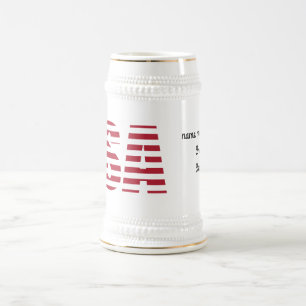 Nom, Texte sur USA 22oz White Gold Stein Mug