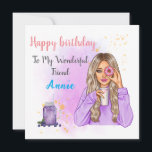 Nom unique personnalisé Carte d'anniversaire de l'<br><div class="desc">Pour rendre cette carte spéciale, vous pouvez commencer par choisir un design unique et mémorable. Peut-être pourriez-vous inclure une photo préférée de vous et de votre ami, ou utiliser leurs couleurs et motifs préférés dans le design. Ajoutez ensuite un message sincère qui est spécialement adapté à votre ami. Pensez à...</div>