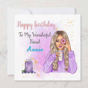 Nom unique personnalisé Carte d'anniversaire de l'