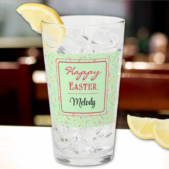 Nom, Vert printemps Joyeux Pint Verre de Pâques (Créateur téléchargé)