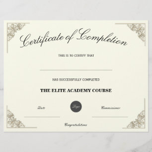 Nom vierge Certificat de fin d'études Logo perso