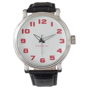 Nom Votre Montre Homme - Rouge