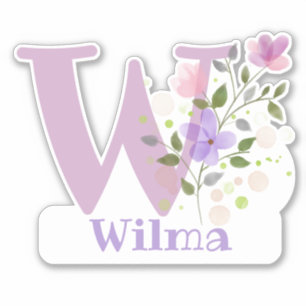 Nom Wilma avec la lettre W Autocollant découpé