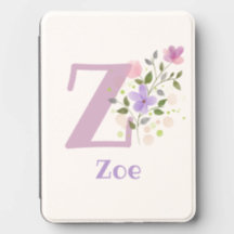Nom Zoé avec un motif floral
