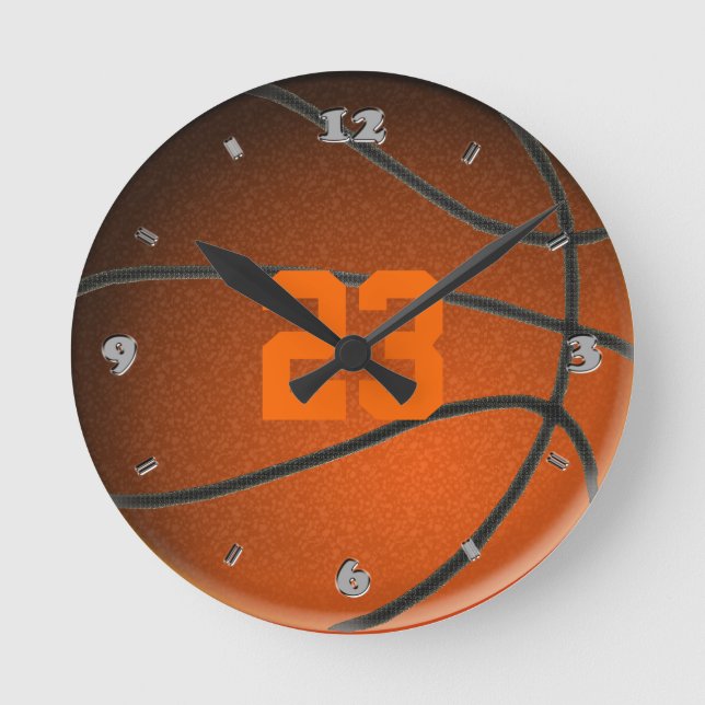 Nombre de joueurs de basket-ball Horloge ronde (Recto)