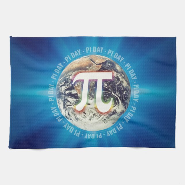 Nombre de pi sur les serviettes de cuisine bleues (Horizontal)