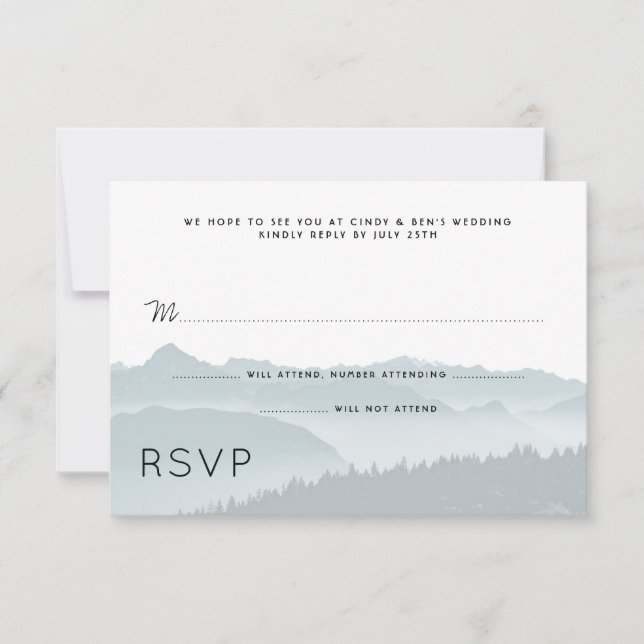 Nombre d'invités RSVP de mariage Mountain Ridge (Devant)