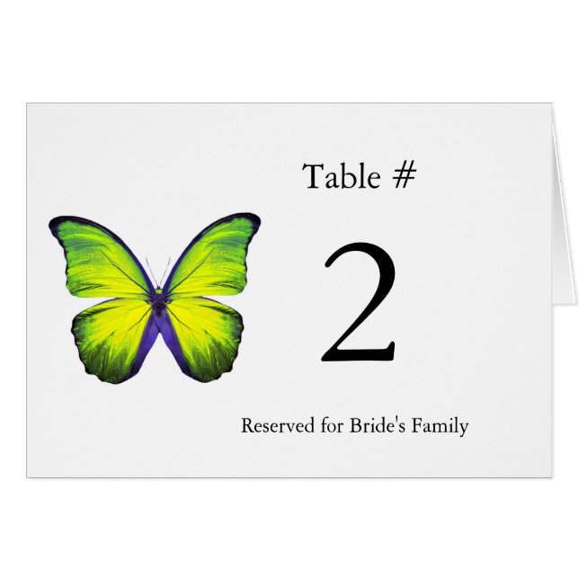Nombre élégant de Tableau de réception de papillon (Devant Horizontal)