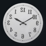 Nombre inverse Horloge murale<br><div class="desc">Numéros inverse Horloge murale. Important : L'horloge ne tourne PAS à l'envers.</div>