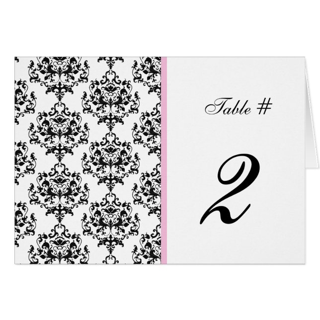 Nombre noir, blanc, et rose de Tableau de mariage (Devant Horizontal)