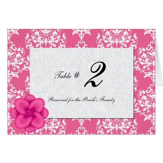 Nombre rose et blanc chic de Tableau de damassé (Devant Horizontal)