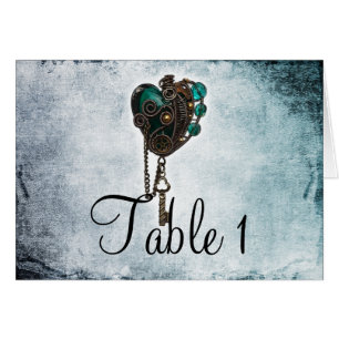 Nombre turquoise de Tableau de mariage de coeur de