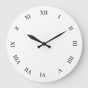 Nombres Romains Noir Horloge Face Mur Horloge