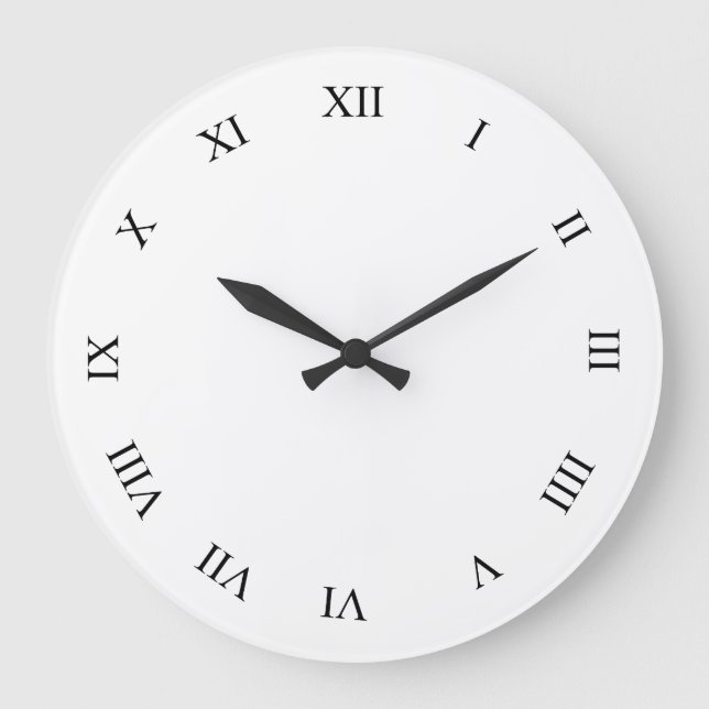 Nombres Romains Noir Horloge Face Mur Horloge (Recto)