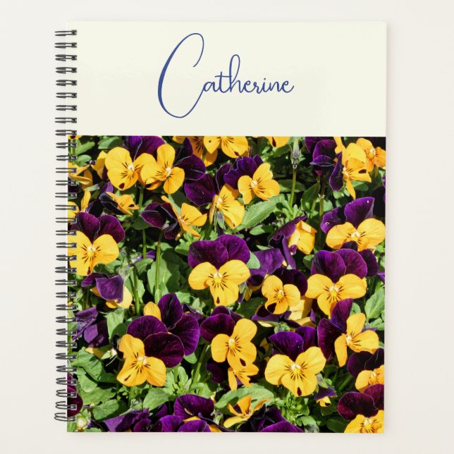 Nommé Fleurs violettes et jaunes multicolores (Devant)