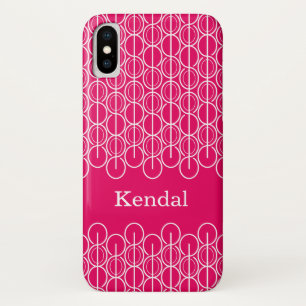 Nommé ovales et lignes liées rouge blanc coque iph