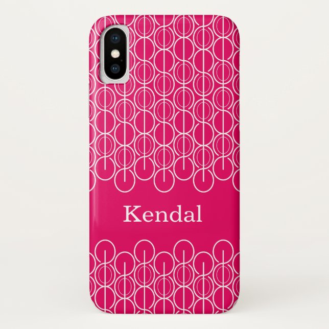 Nommé ovales et lignes liées rouge blanc coque iph (Dos)