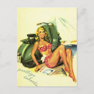 NOMMER LA FILLE AVEC LA CARTE POSTALE ART VINTAGE