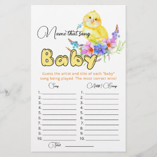 Nommez ce jeu de baby shower de chanson
