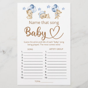 Nommez ce jeu de baby shower de garçon de chanson