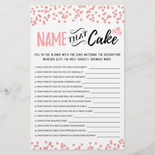 Nommez ce jeu de gâteau avec les réponses